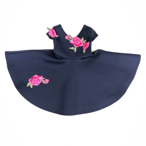 BONNIE JEAN GIRLS BLUE FLORAL DRESS SIZE 4 - Picture 1 of 2
